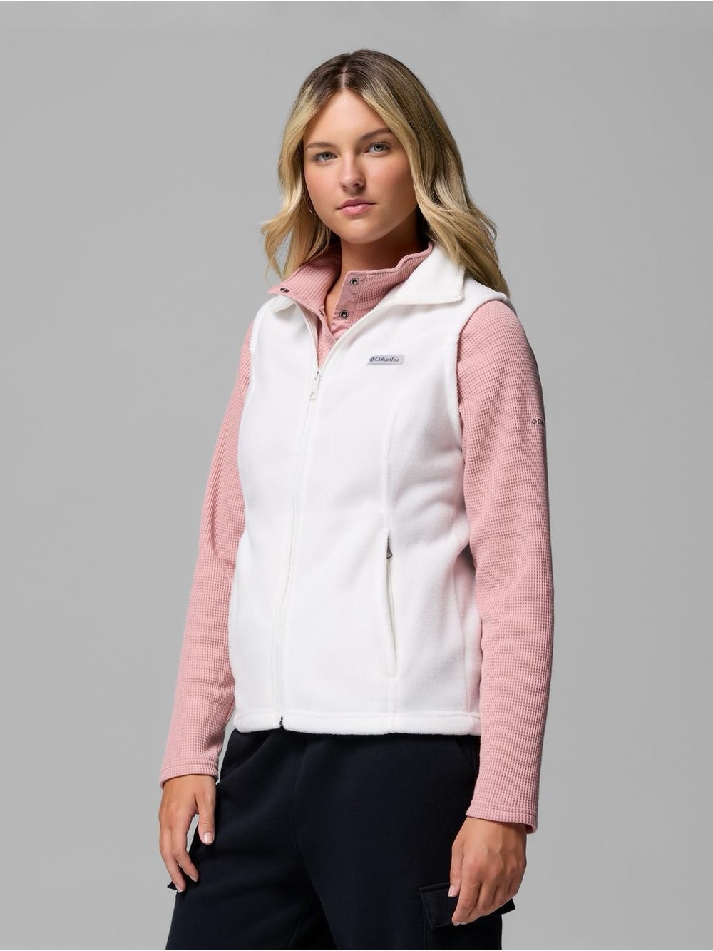 Columbia Women’s Benton Springs Fleece Vest Medium White NWT Full Zip